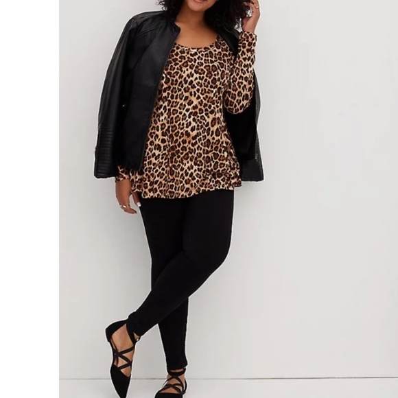 NWT TORRID FIT & FLARE TEE - SUPER SOFT LEOPARD - Picture 4 of 6